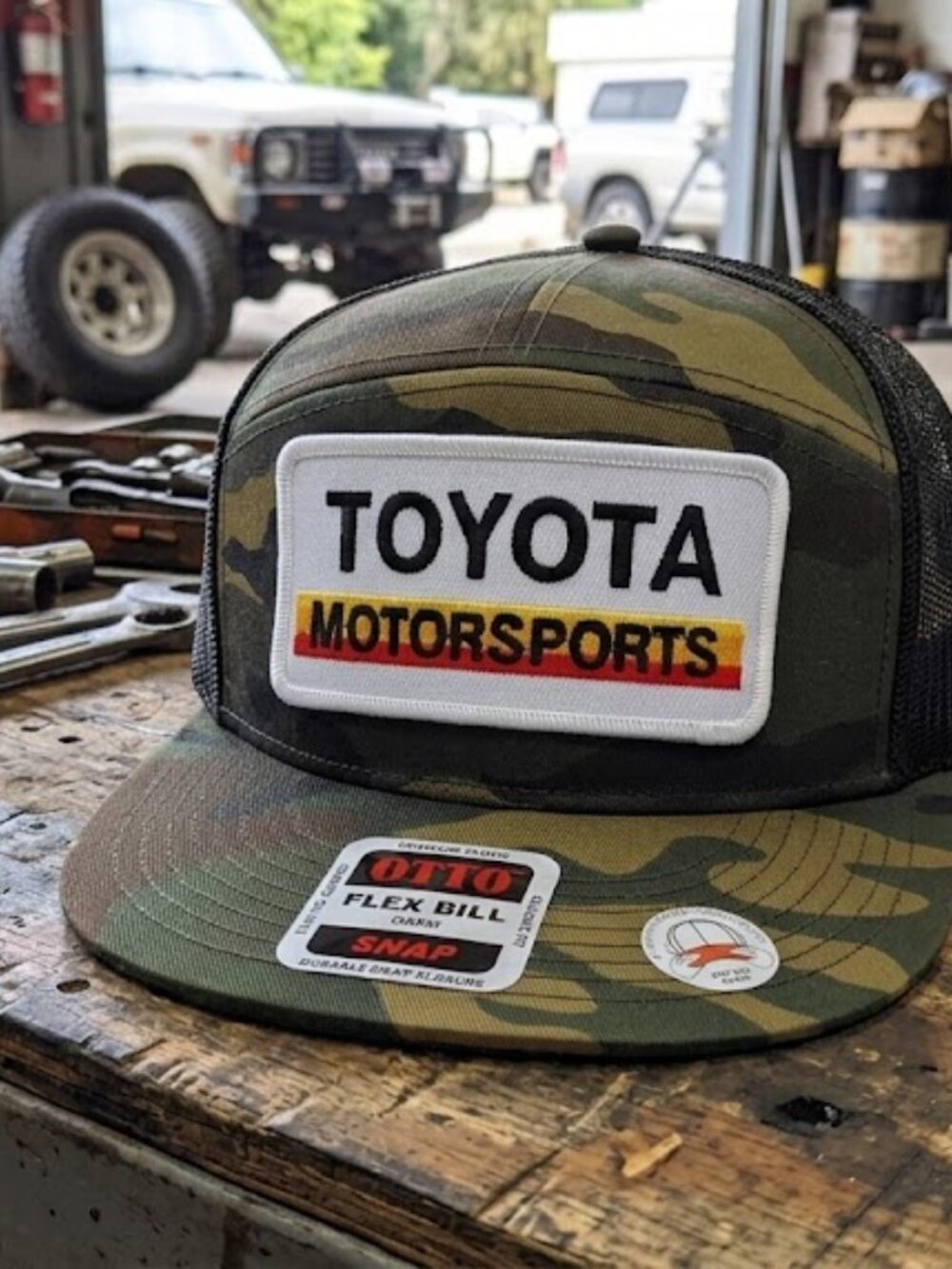 Vintage-Inspired Toyota Motorsports Hat Off-Road Patch Sewn OTTO Camo Cap OSFM